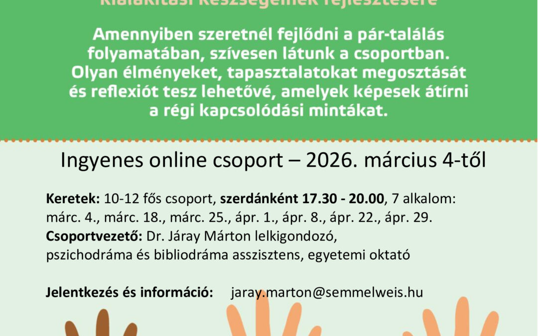 Dare to Date Kapcsolatműhely online 2026 március 4-től